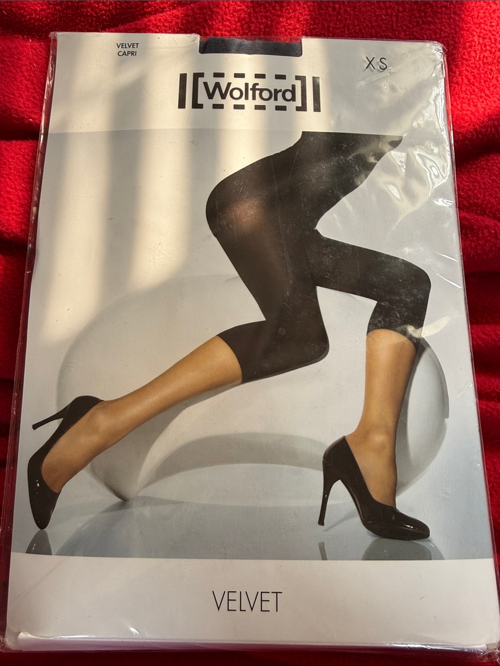 Wolford Blue Ink Velvet Capri Tights Style 1726